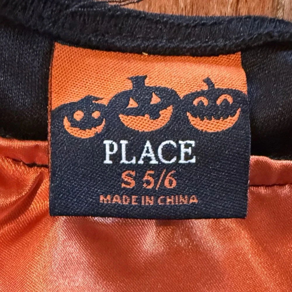 VTG Children's Place TCP Witch Halloween Costume Dress Hat (Flaw) Broom Sz S 5 6